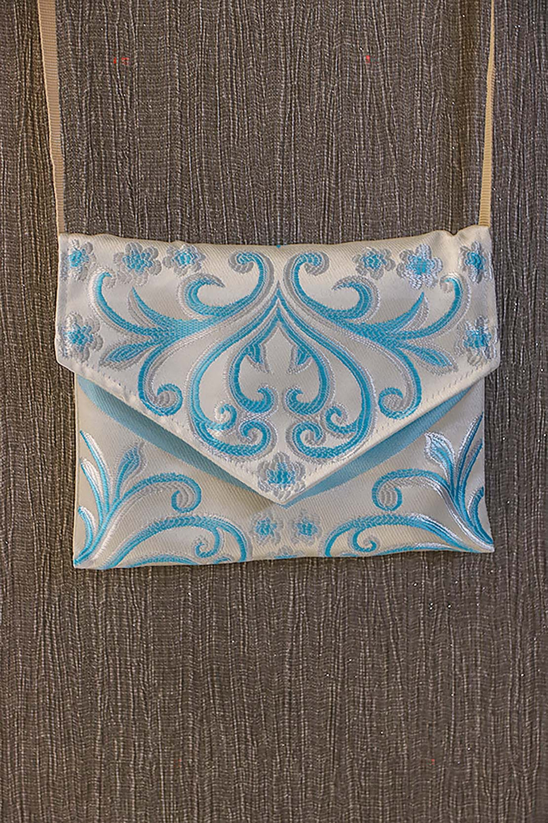 Silk Janamaz With Bag - Foldable Travel Prayer Mat - Blue