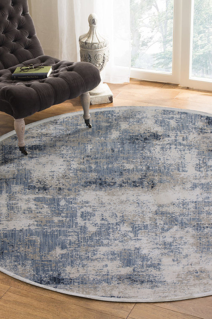 <p>Turkish Modern <strong>Elements Rug</strong>  - Blue - 5.2 x 5.2 FT</p>