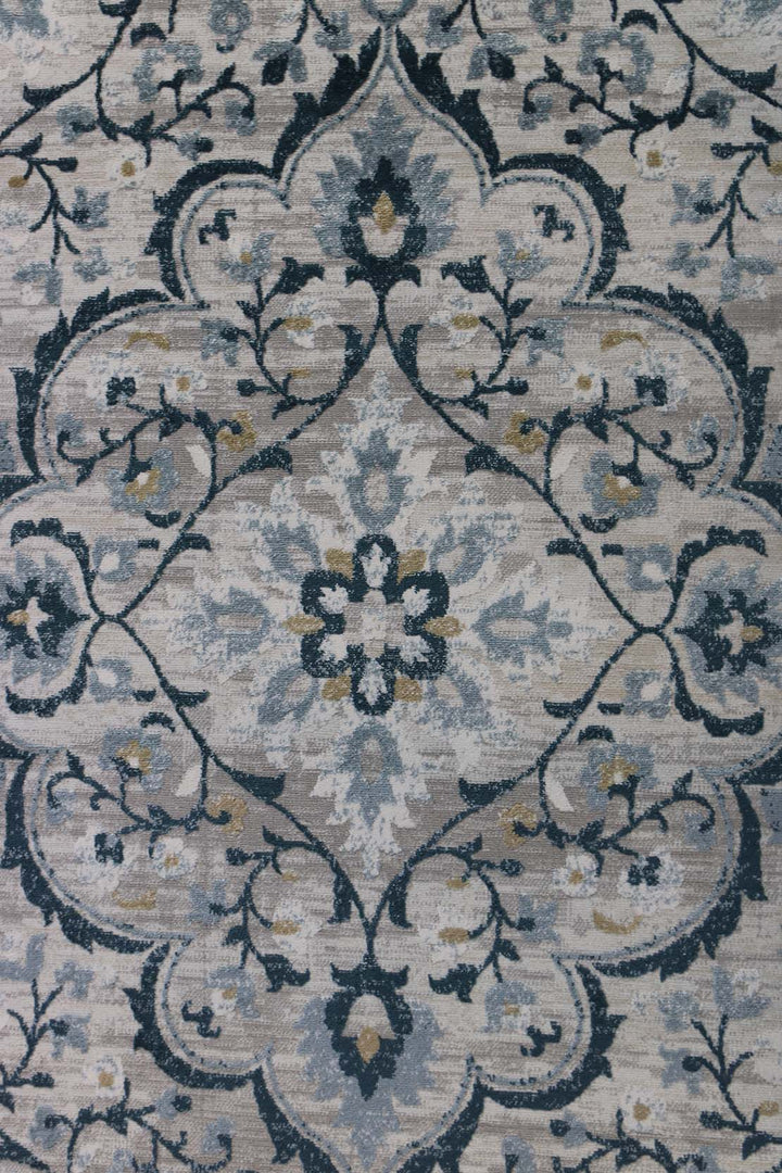Turkish Modern  Festival Wd Rug  - 6.5 x 9.5 FT - Blue -  Luxurious Woven Masterpiece 50% Off!