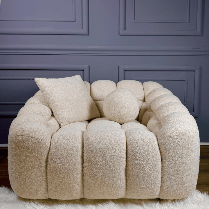 Modern Teddy Sofa with Soft Boucle Fabric