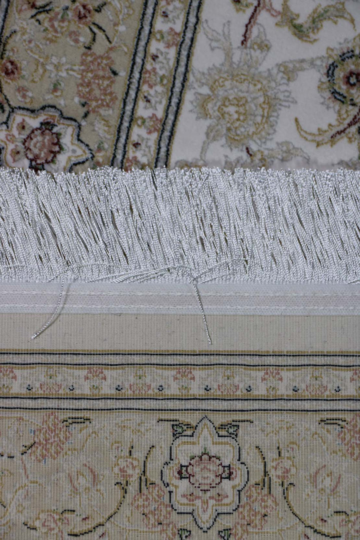 Iranian Premium Quality Authentic 1200 Rug - 3.3 x 4.9 FT - Cream - Resilient Construction for Long-Lasting Use