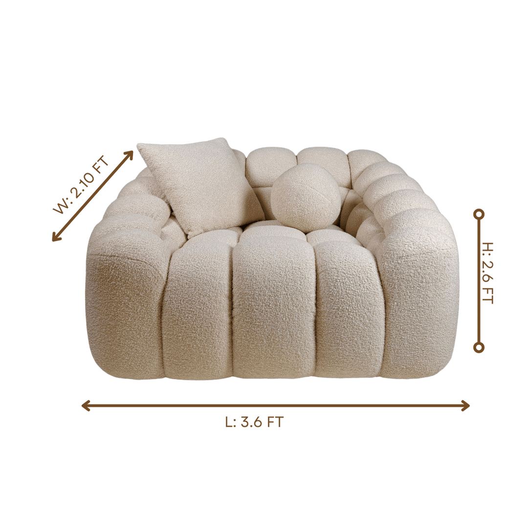 Modern Teddy Sofa with Soft Boucle Fabric