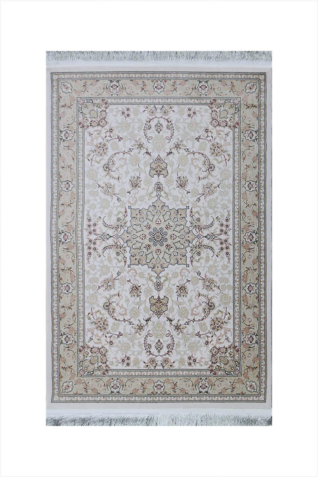 Iranian Premium Quality Authentic 1200 Rug - 3.3 x 4.9 FT - Cream - Resilient Construction for Long-Lasting Use