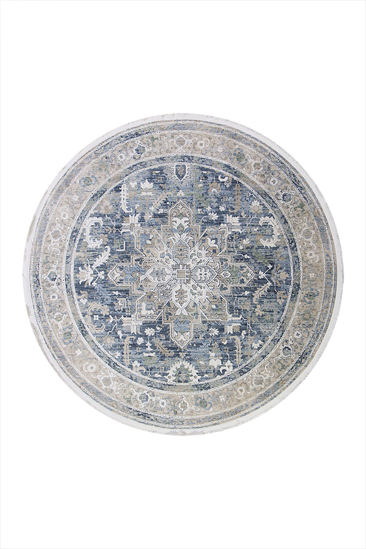 <p>Turkish Modern <strong>Elements Rug</strong>  - Blue - 5.2 x 5.2 FT</p>