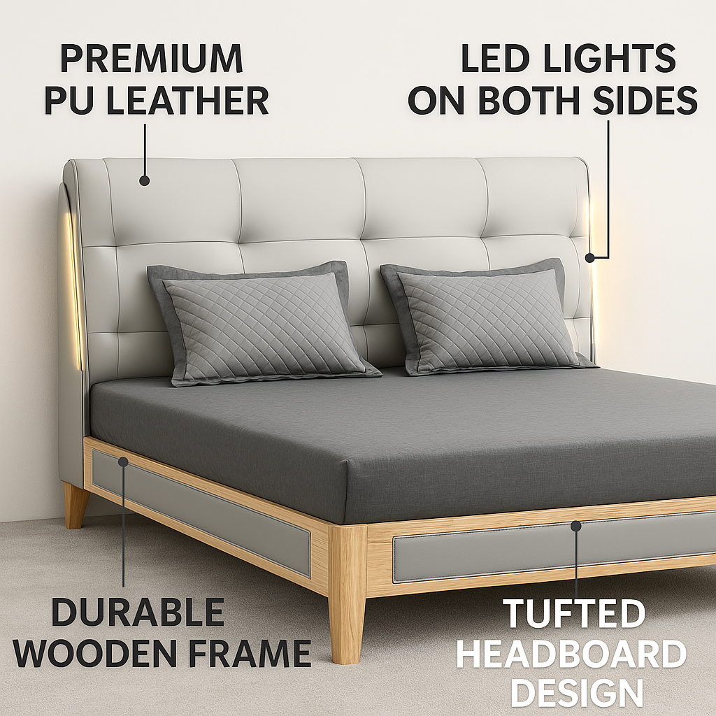 JINGPIN- Imported PU Leather Bed 006