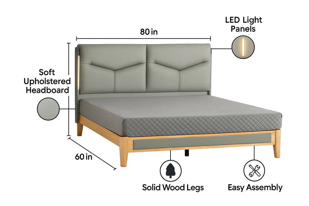 JINGPIN - Imported PU Leather Bed 003