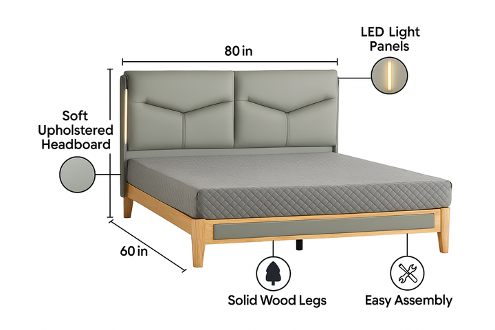 JINGPIN - Imported PU Leather Bed 003