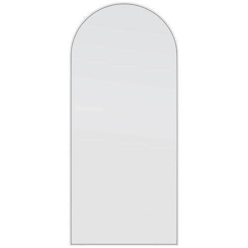 Full Length Luxe U Mirror - White -  Aluminium Frame, Leaning Against Wall