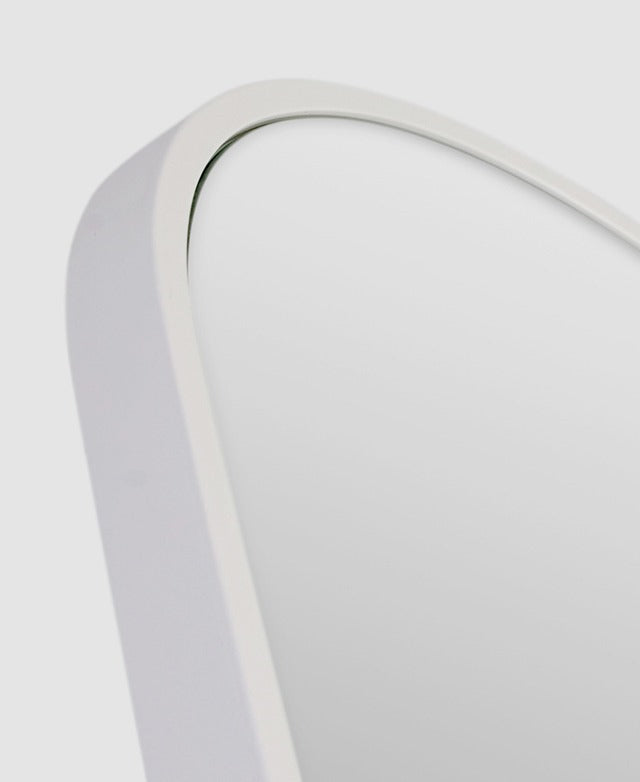 Full Length Luxe U Mirror - White -  Aluminium Frame, Leaning Against Wall