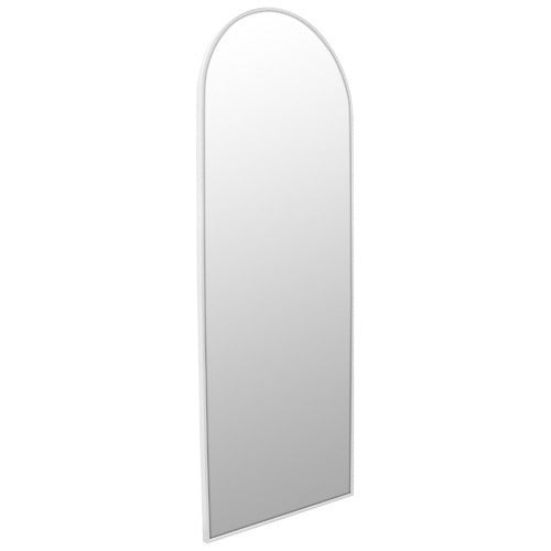 Full Length Luxe U Mirror - White -  Aluminium Frame, Leaning Against Wall