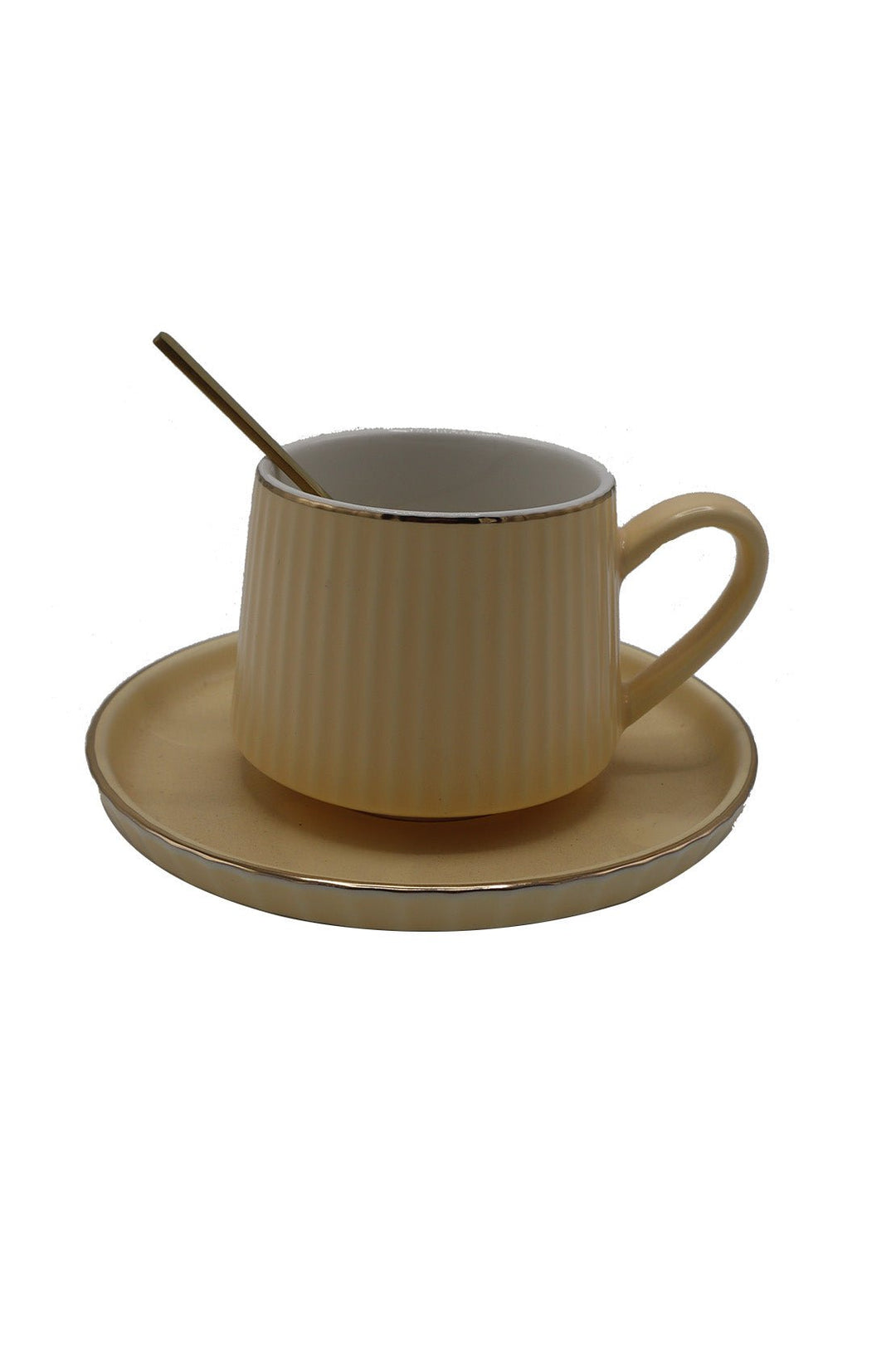 Ceramic Cup With Saucer Beige - V Surfaces