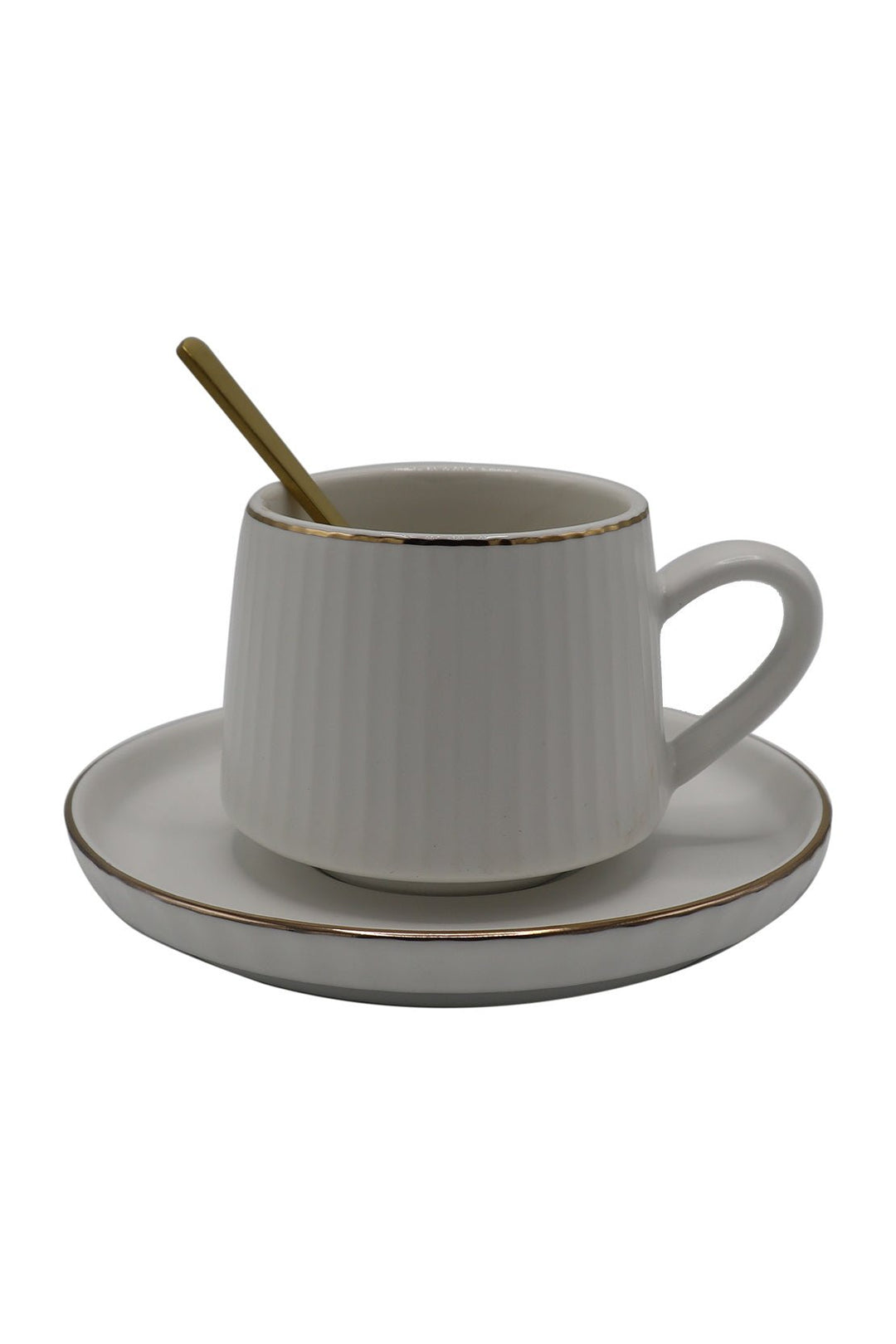 Ceramic Mug With Saucer White - V Surfaces