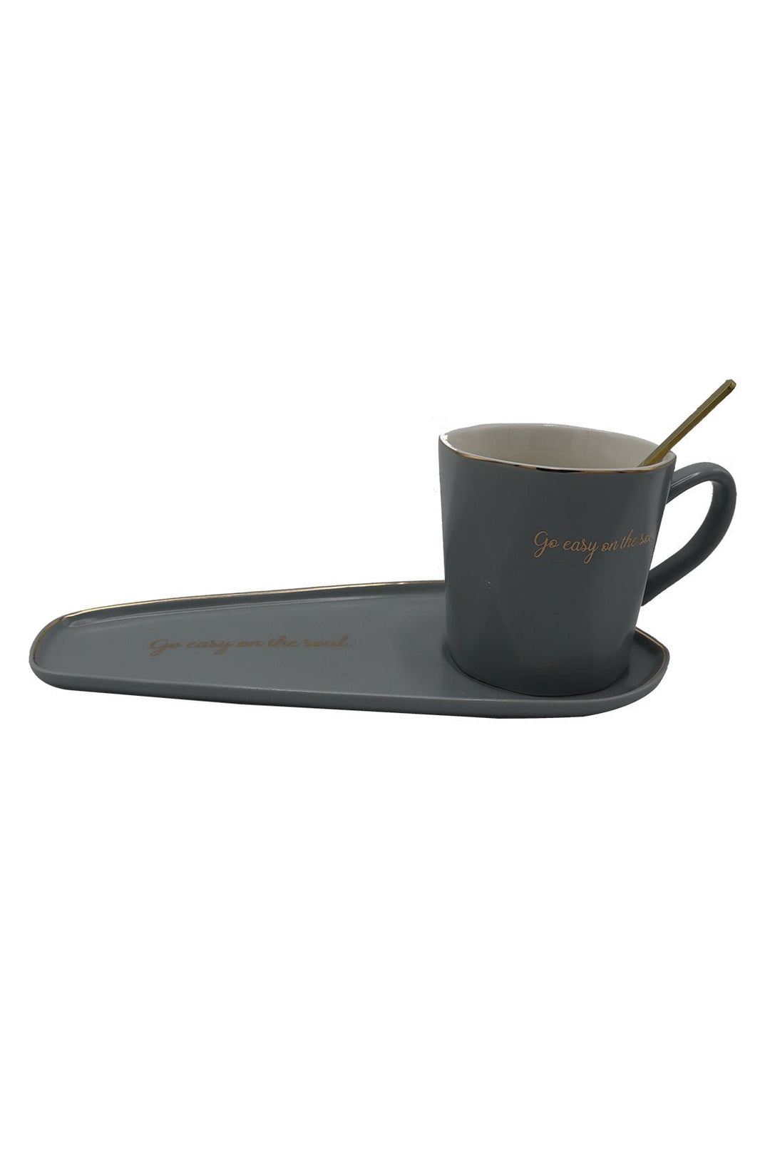 Ceramic Mug With Tray Gray - V Surfaces