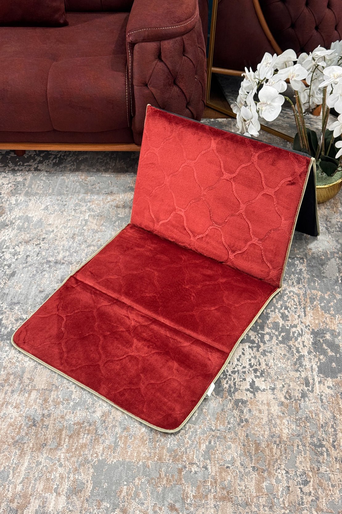 Foldable Prayer Mat Prayer Rug with Backrest - Janamaz – V