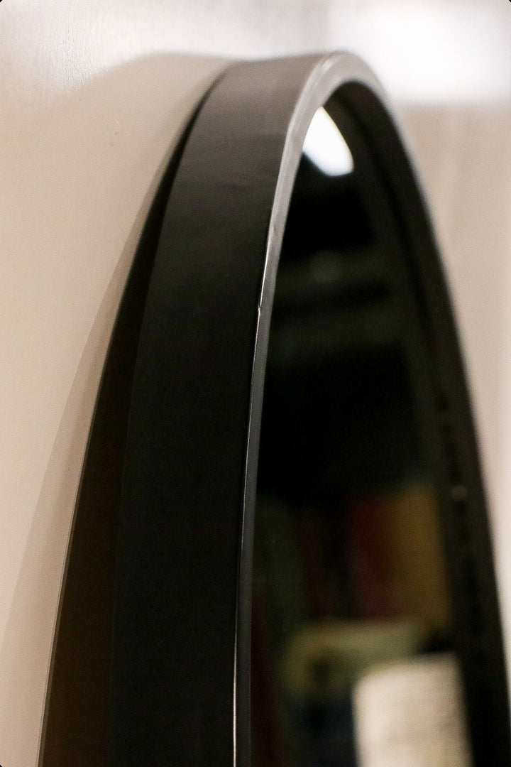 Full Length Luxe U Mirror - Black - Large Bedroom Mirror, Leaning Against Wall - V Surfaces