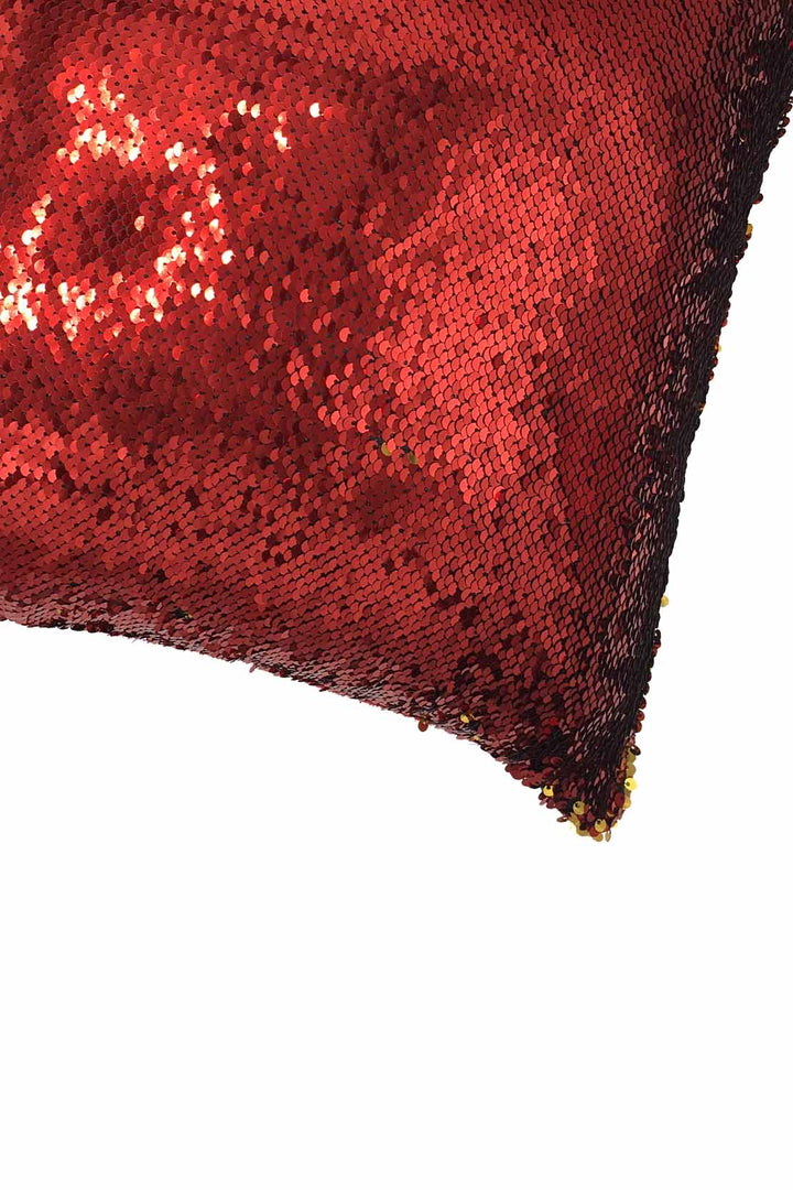 Glitter Cushion Cover Without Filling Red and Black - V Surfaces