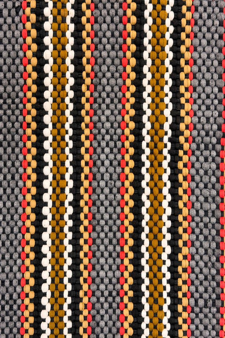 Hand Woven Modern Khaddi Rug - 1.9 x 5.9 FT - Gray and Brown - V Surfaces