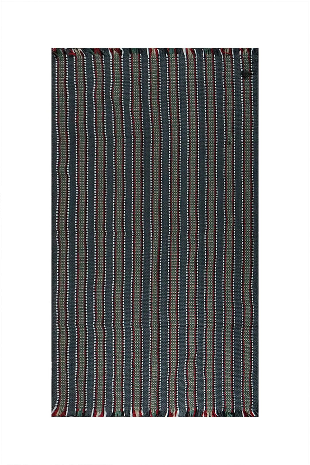 Hand Woven Modern Khaddi Rug - 3.9 x 5.9 FT - Gray - V Surfaces