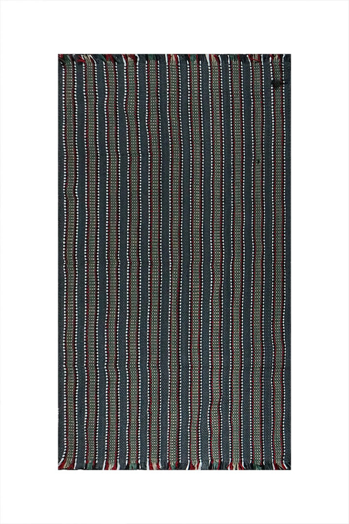 Hand Woven Modern Khaddi Rug - 3.9 x 5.9 FT - Gray - V Surfaces