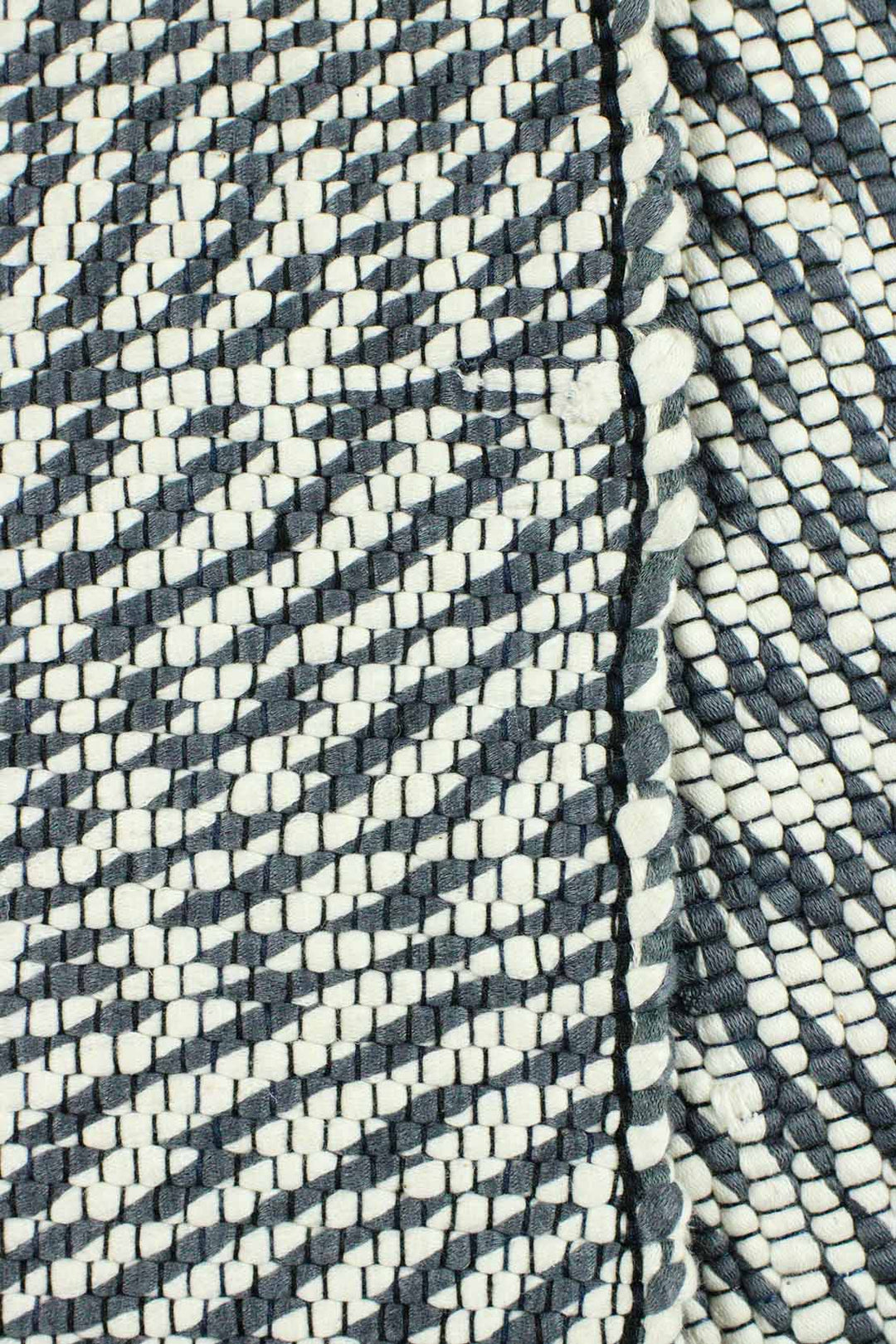 Hand Woven Modern Khaddi Rug - 3.9 x 5.9 FT - Gray and White - V Surfaces