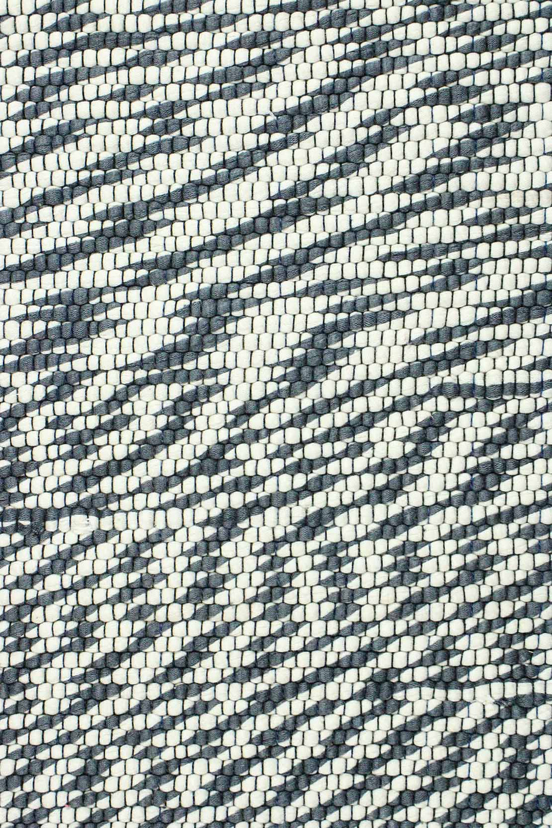 Hand Woven Modern Khaddi Rug - 3.9 x 5.9 FT - Gray and White - V Surfaces