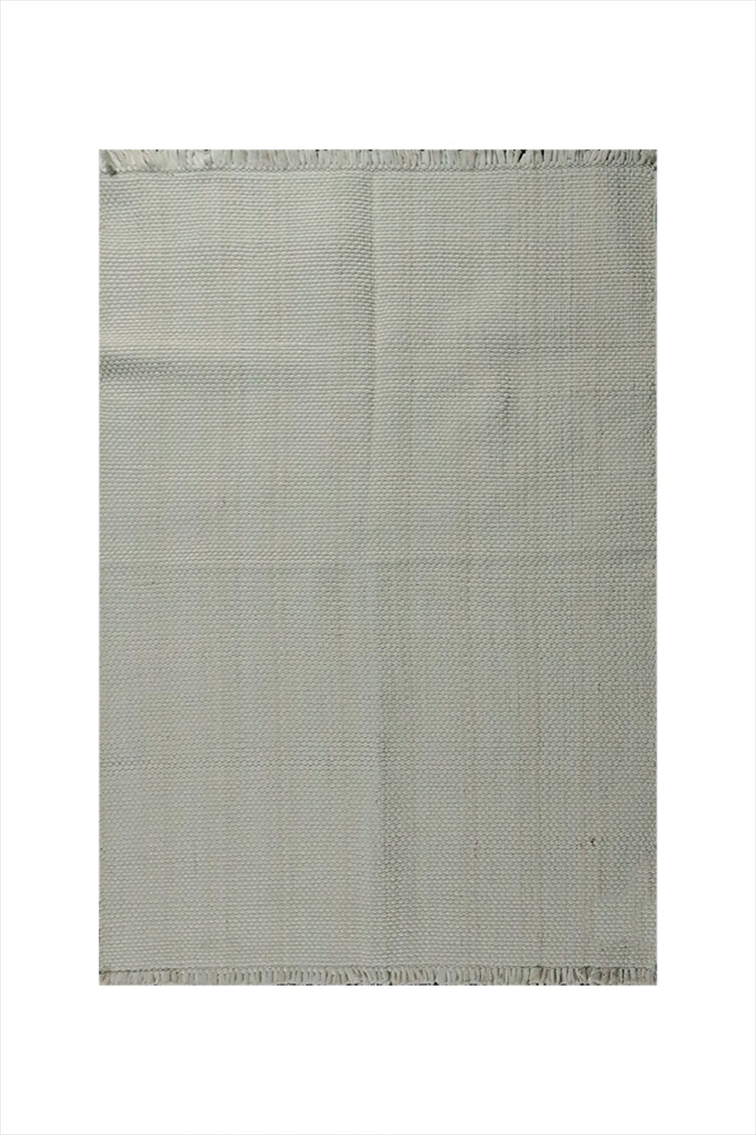 Hand Woven Modern Khaddi Rug - 3.9 x 5.9 FT - White - V Surfaces