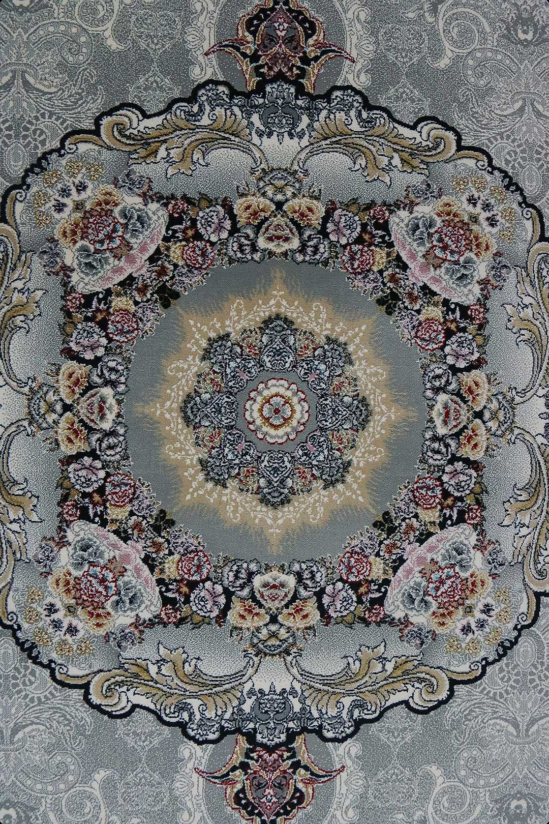 Irani Rug Authentic Persian - 3.9 x 7.4 FT - Gray and Cream - Premium Quality Rug - V Surfaces