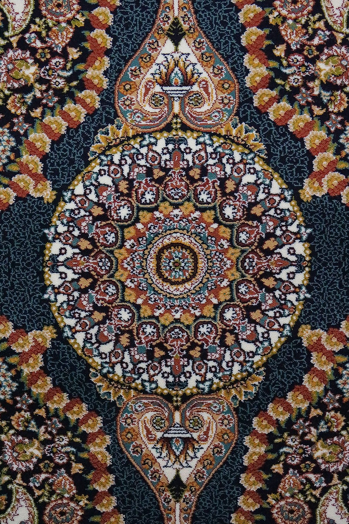 Iranian Rug Farsh e Nageen Premium Quality Rug - 3.3 x 9.8 FT - Blue - V Surfaces