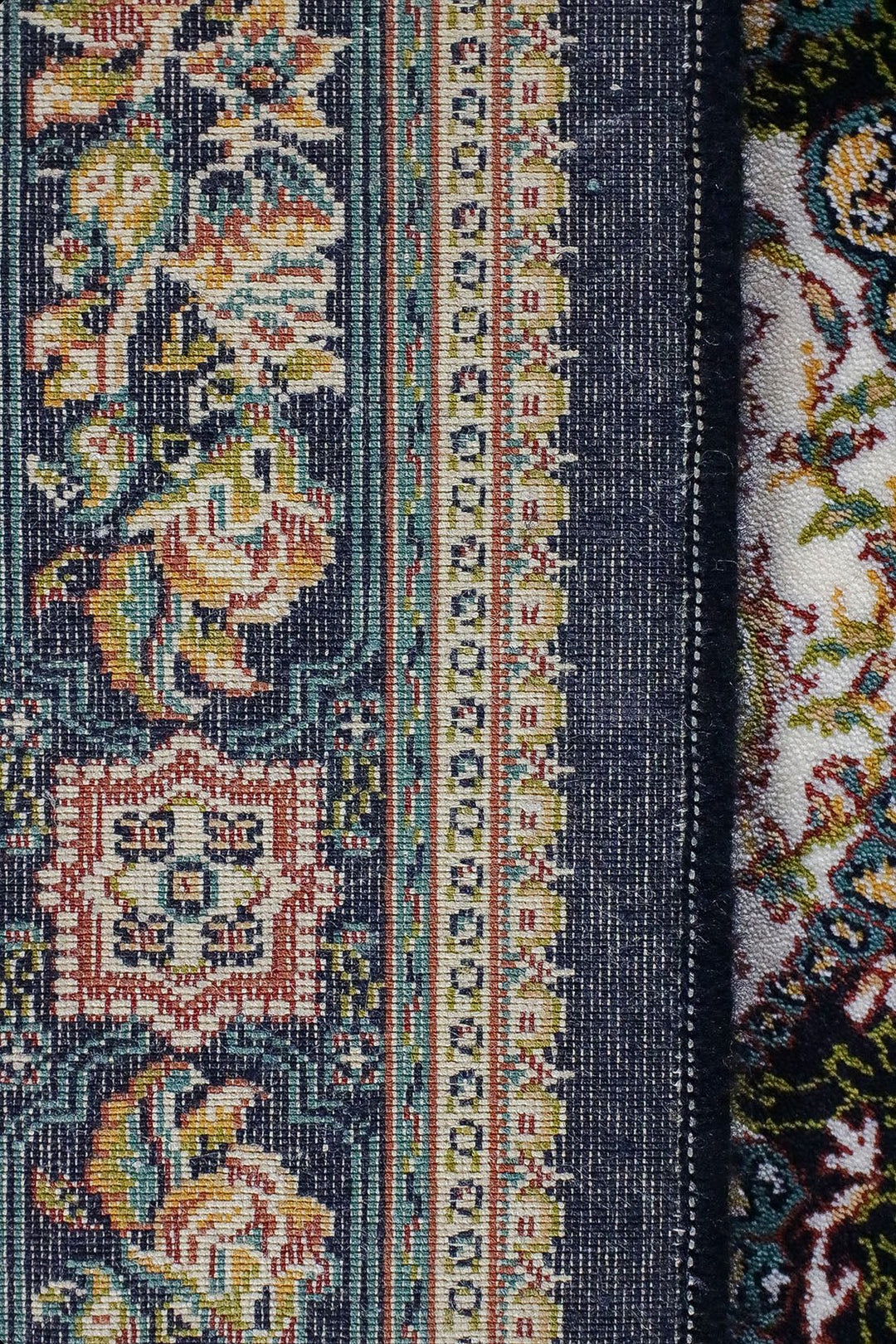 Iranian Rug Farsh e Nageen Premium Quality Rug - 3.3 x 9.8 FT - Blue - V Surfaces