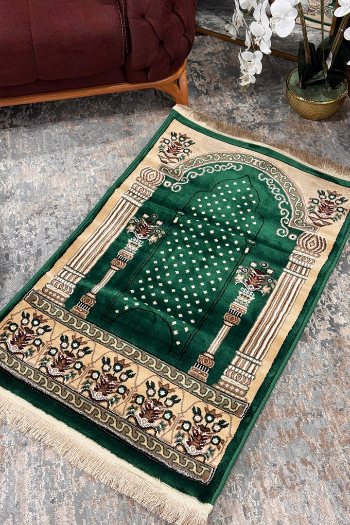 Ishraq Janamaz Green and Beige - V Surfaces