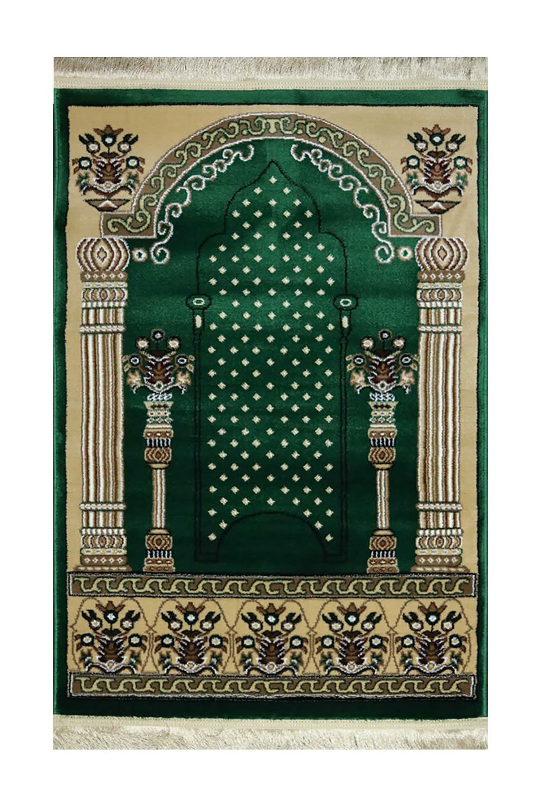 Ishraq Janamaz Green and Beige - V Surfaces