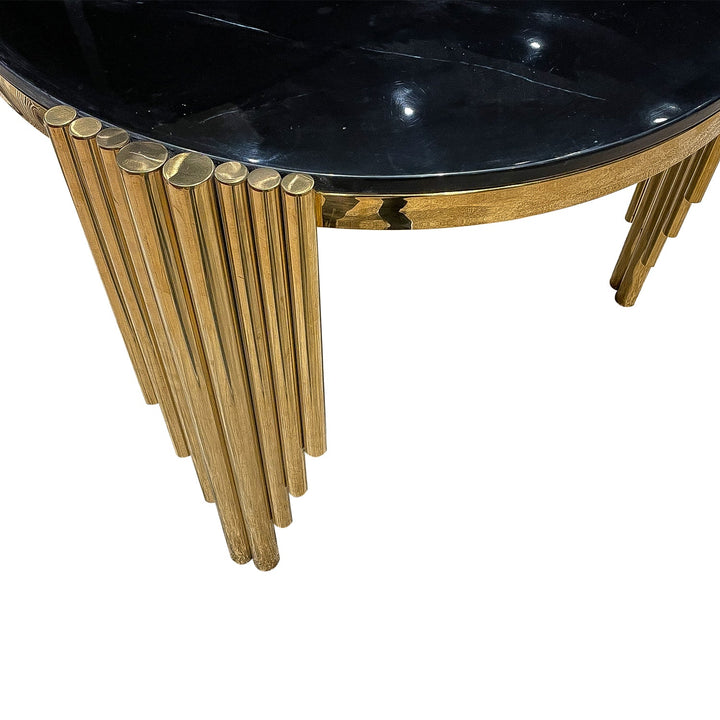 Oval Marble Dining Table with Golden Legs - V Surfaces