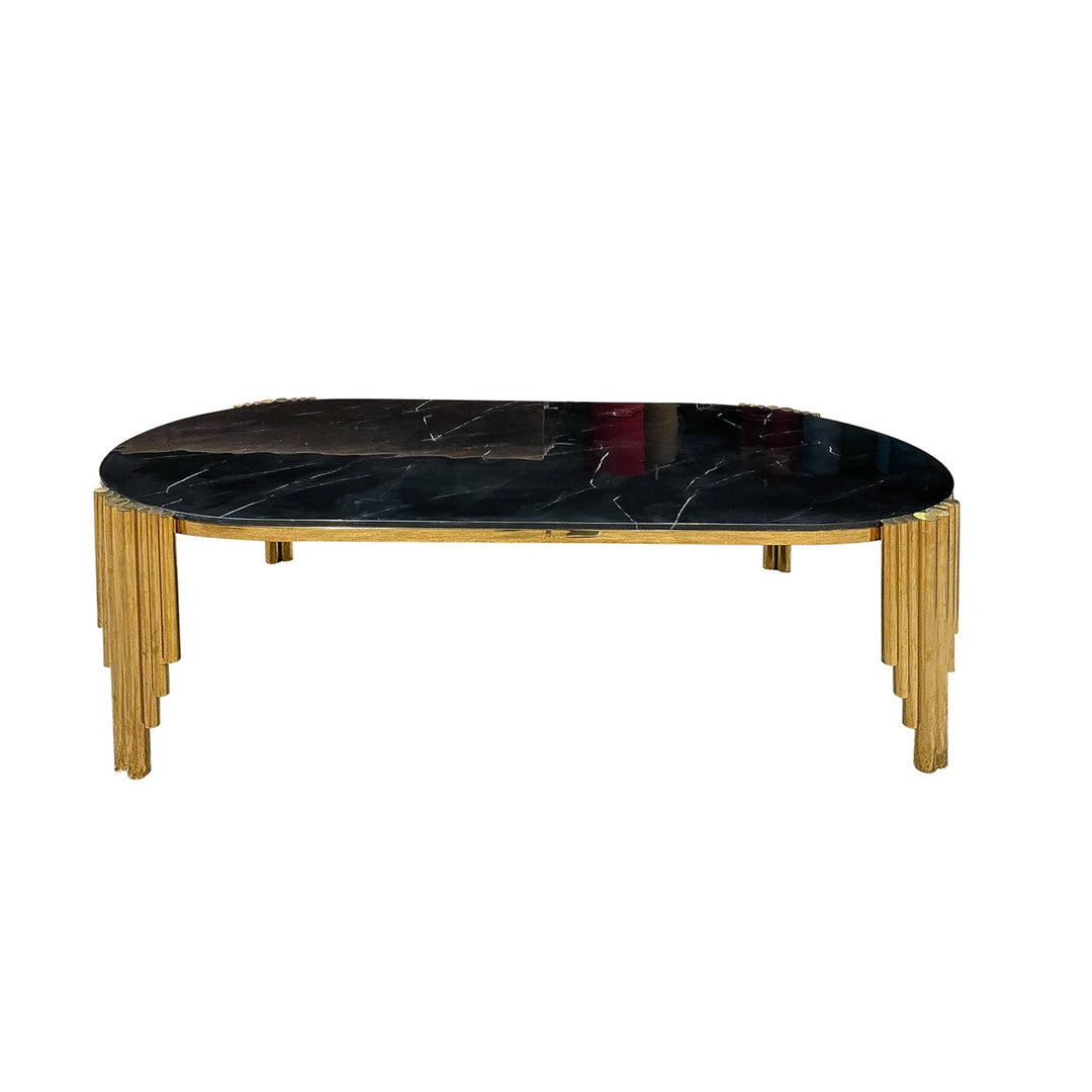 Oval Marble Dining Table with Golden Legs - V Surfaces