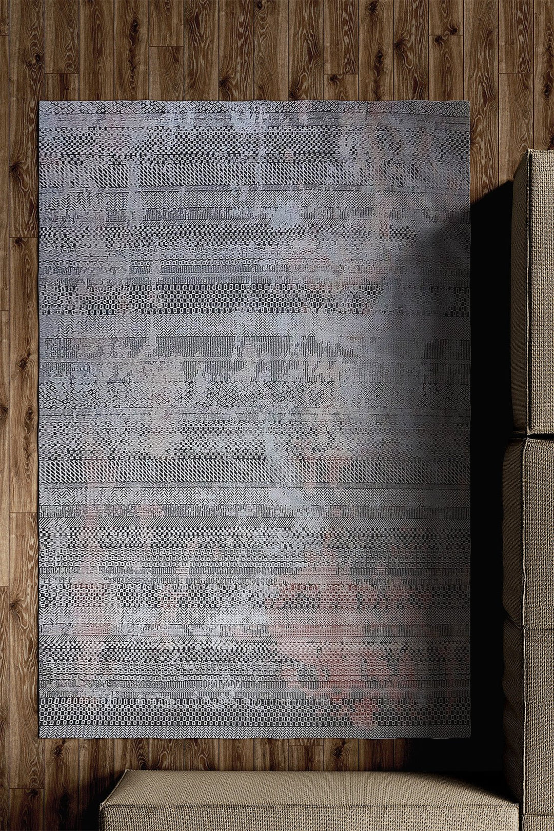 Premium Quality Turkish Antia Rug - 6.6 x 9.8 FT - Gray - Resilient Construction for Long-Lasting Use - V Surfaces