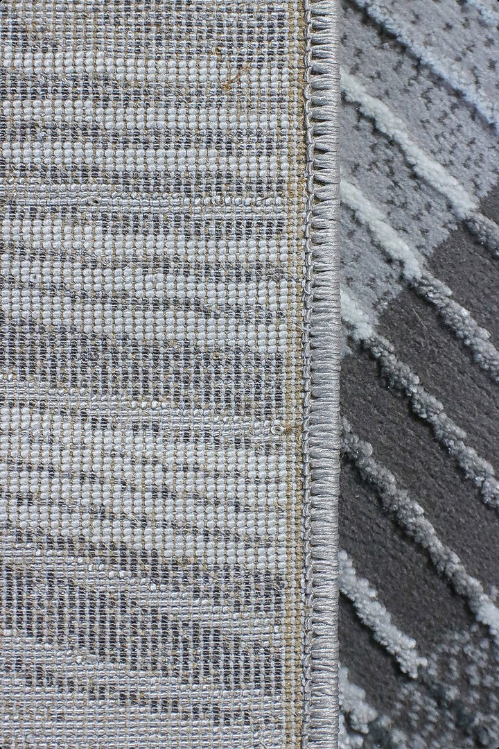 Premium Quality Turkish Astana Rug - 3.9 x 5.9 FT - Gray - Resilient Construction for Long-Lasting Use - V Surfaces