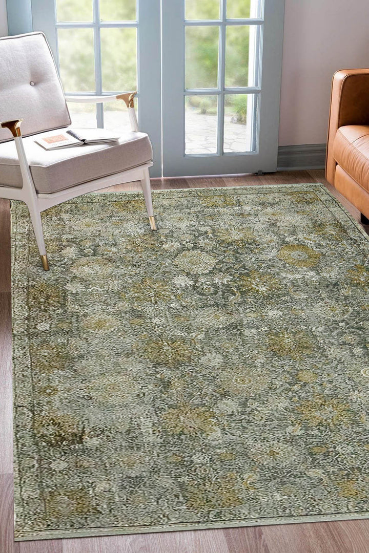 Premium Quality Turkish Brooklyn Rug - 5.24 x 7.54 FT - Gray - Resilient Construction for Long-Lasting Use - V Surfaces