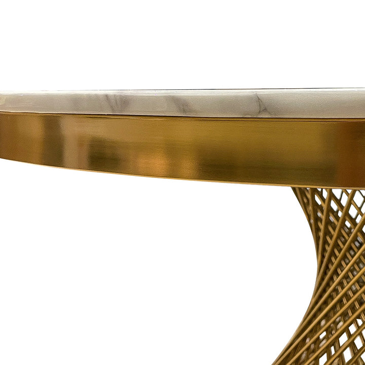 Round Marble Dining Table with Golden Legs - V Surfaces