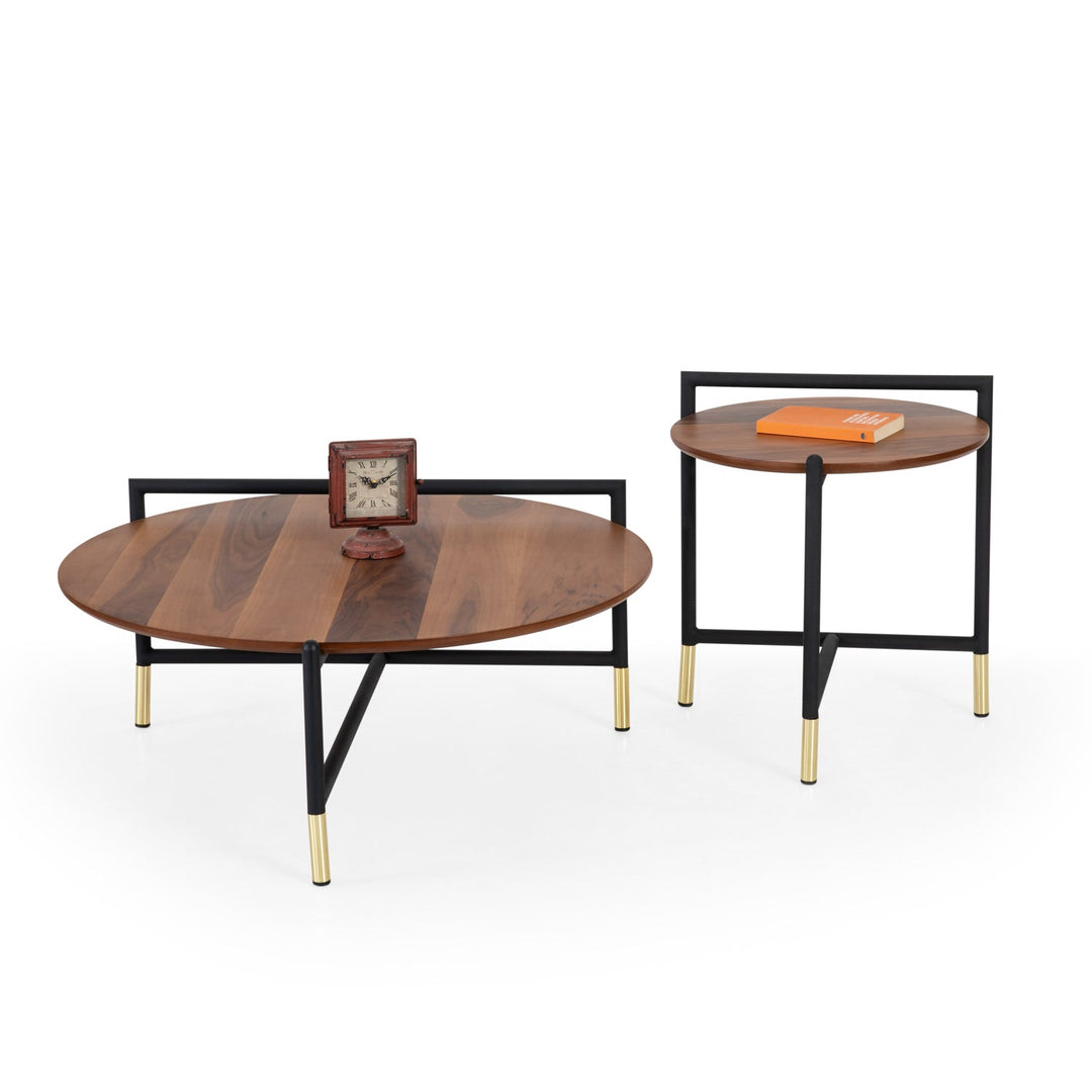 Turkish Center Table, Gold and Brown - V Surfaces