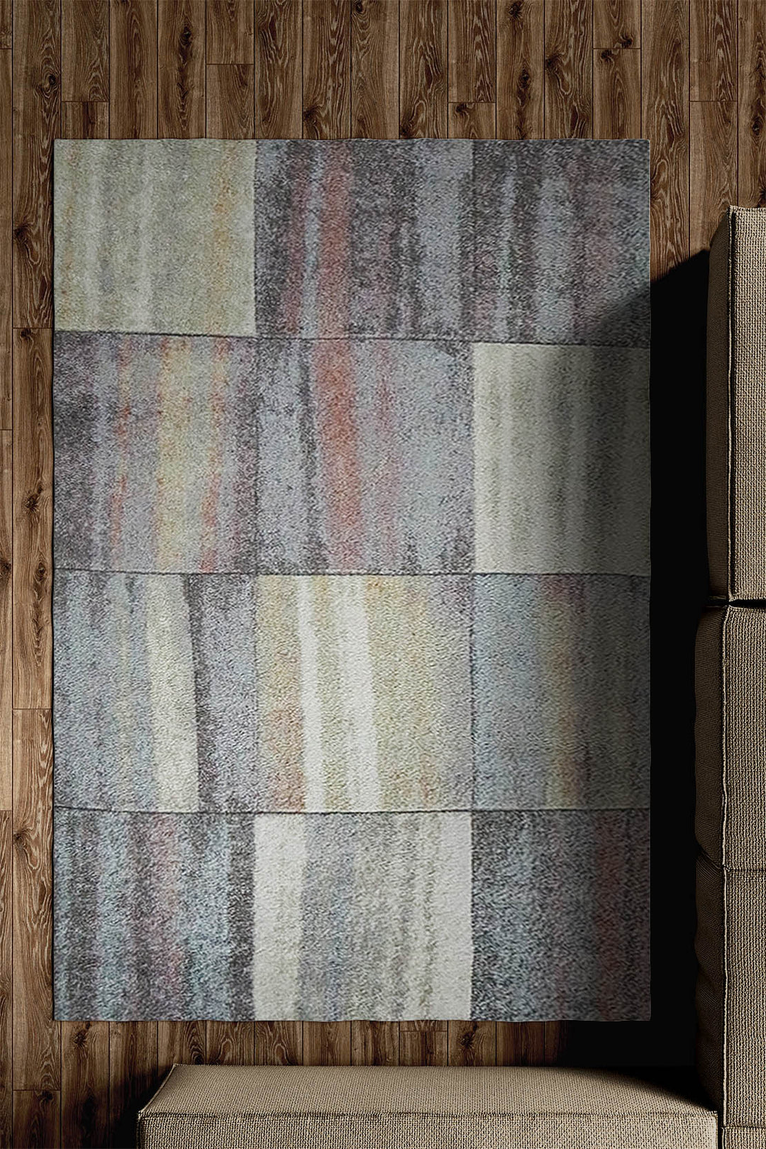 Turkish Modern Emerson Rug - 4.92 x 7.38 FT - Blue - Superior Comfort, Colorful Design and Modern Style Accent Rugs - V Surfaces