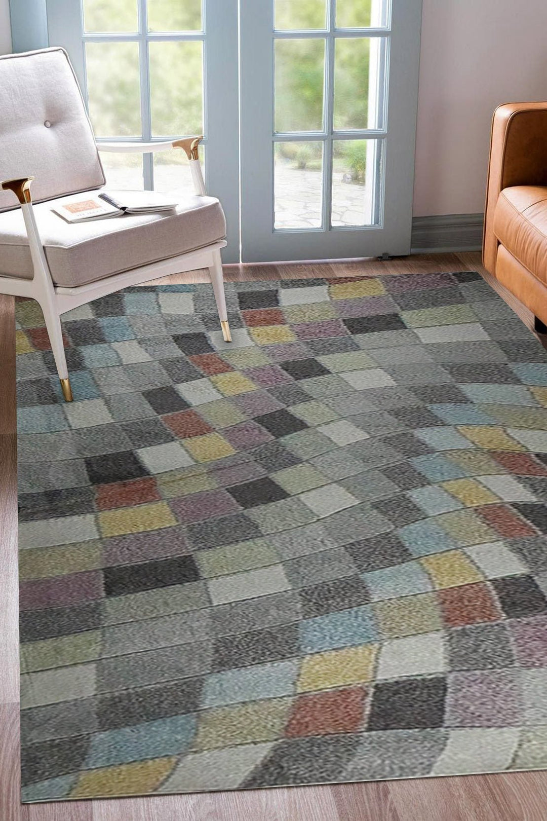 Turkish Modern Emerson Rug - 6.56 x 9.51 FT - Gray - Superior Comfort, Colorful Design and Modern Style Accent Rugs - V Surfaces