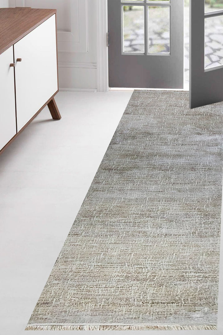 Turkish Modern Festival -1 Rug - 3.3 x 9.8 FT - Cream and Brown - Superior Comfort, Modern & Contemporary Style Accent Rugs - V Surfaces