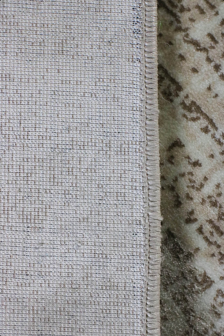 Turkish Modern Festival -1 Rug - 3.3 x 9.8 FT - Cream and Brown - Superior Comfort, Modern & Contemporary Style Accent Rugs - V Surfaces