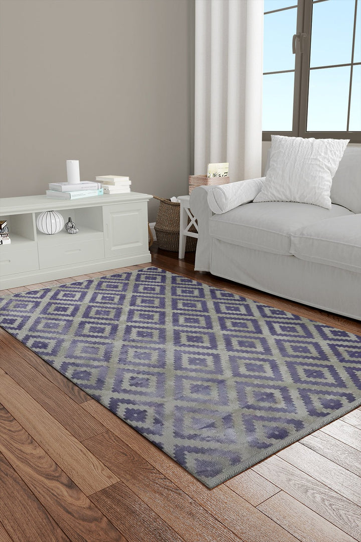 Turkish Modern Festival 1 Rug - 3.93 x 5.90 FT - Gray and Blue - Superior Comfort, Modern Style Accent Rugs - V Surfaces