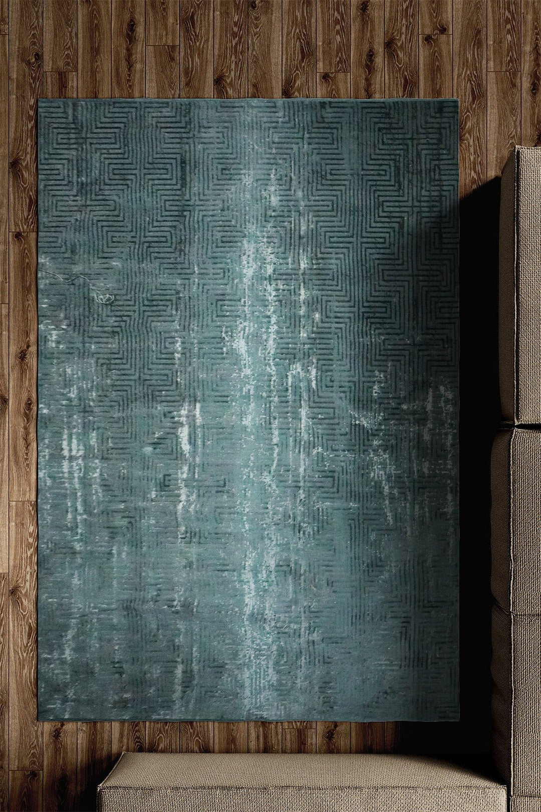 Turkish Modern Festival 1 Rug - 6.5 x 9.8 FT- Blue - Superior Comfort, Modern Style Accent Rugs - V Surfaces