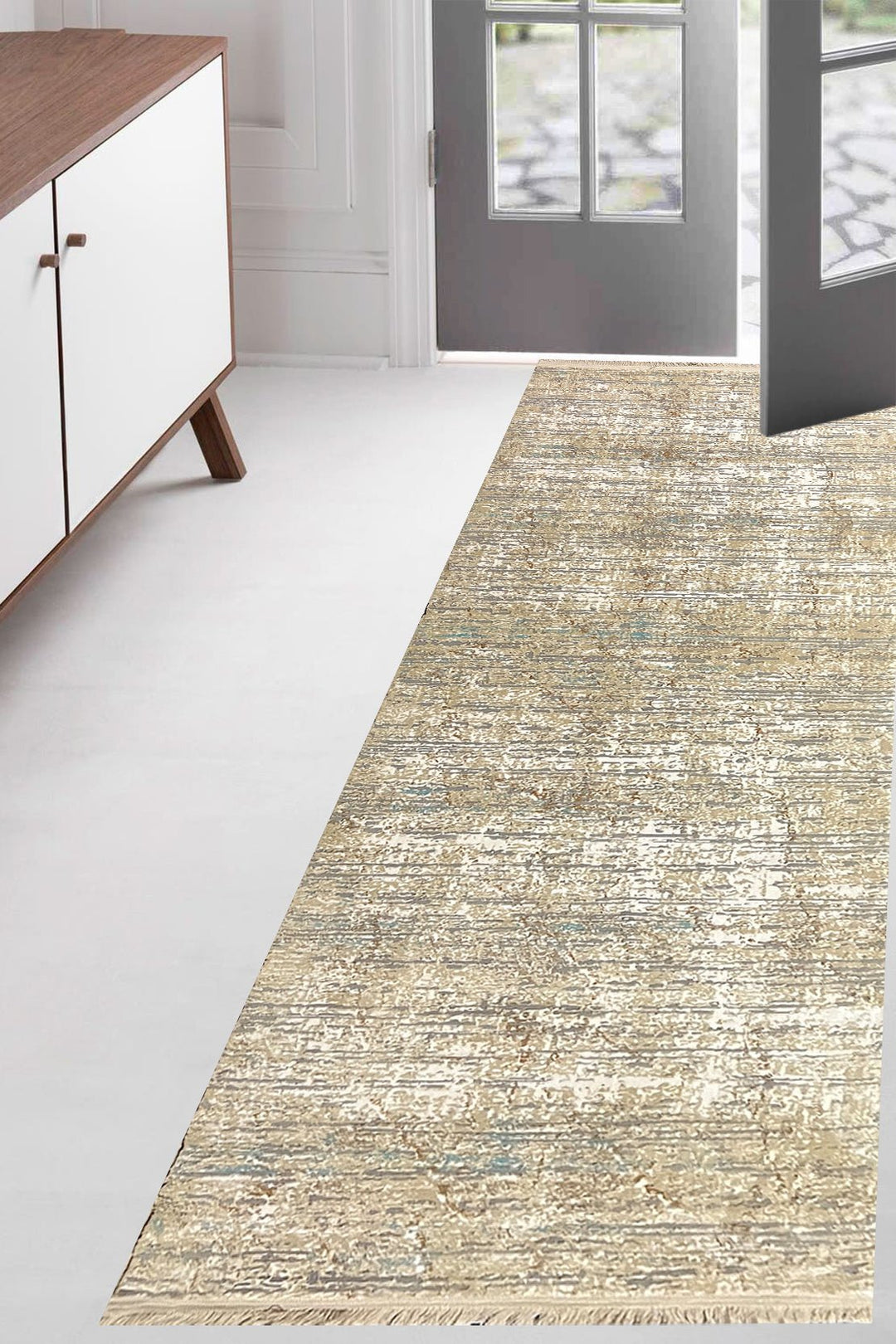 Turkish Modern Festival WD Rug - 3.3 x 9.8 FT - Brown and Cream - Superior Comfort, Modern & runners Style Accent Rugs - V Surfaces
