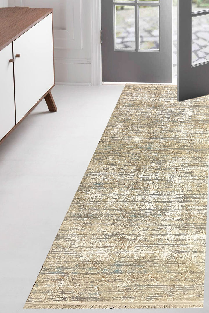 Turkish Modern Festival WD Rug - 3.3 x 9.8 FT - Brown and Cream - Superior Comfort, Modern & runners Style Accent Rugs - V Surfaces