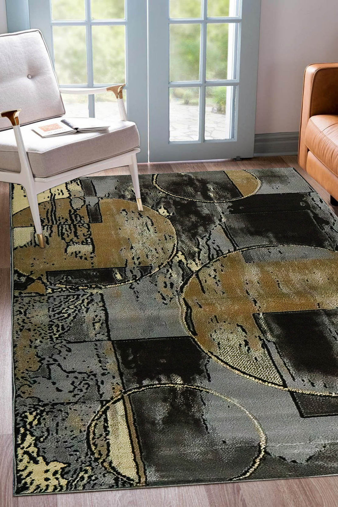 Turkish Modern Rug - 4.92 x 7.05 FT - Gray and Yellow, Superior Comfort Modern & Contemporary Style Accent Rug Amazon - V Surfaces