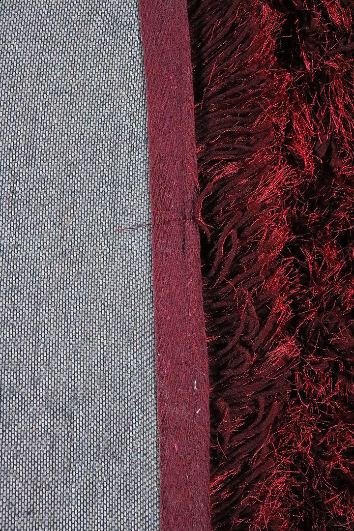 Turkish Plush and Soft Heaven Shaggy Rug - Maroon - 6.5 x 9.3 FT - Fluffy Furry Floor Decor Rug Heaven Shaggy - V Surfaces