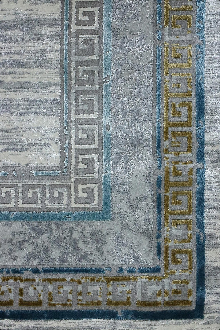 Turkish Premium and Modern Rug - 3.9 x 5.9 FT - Gray - Voyage Rug - Superior Comfort Elegant and Luxary Style Accent - V Surfaces