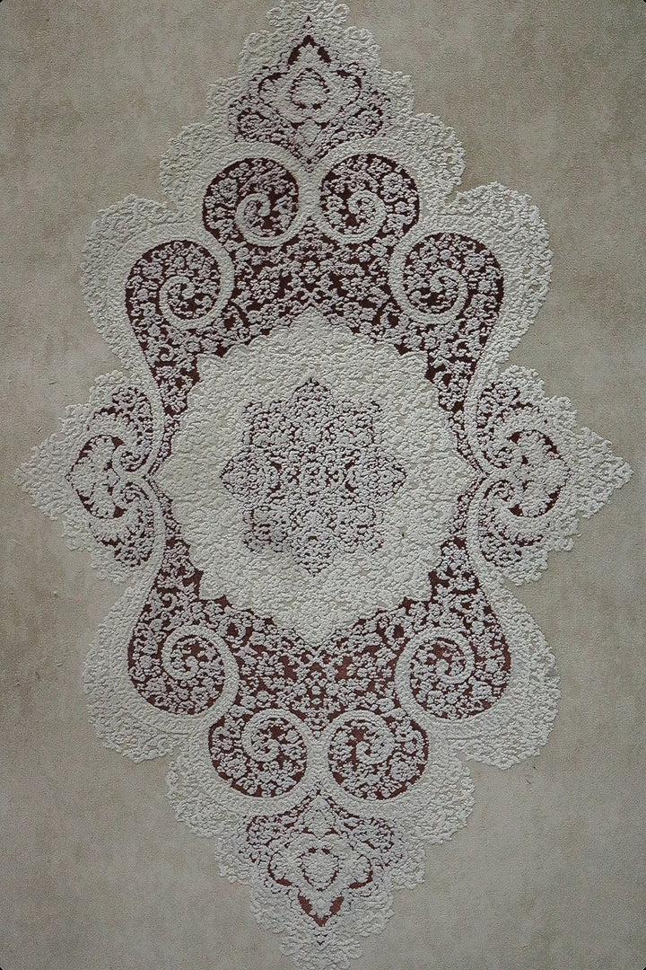 Turkish Premium and Modern Voyage Rug - 3.28 x 6.56 FT - Beige - Superior Comfort Elegant and Luxary Style Accent - V Surfaces